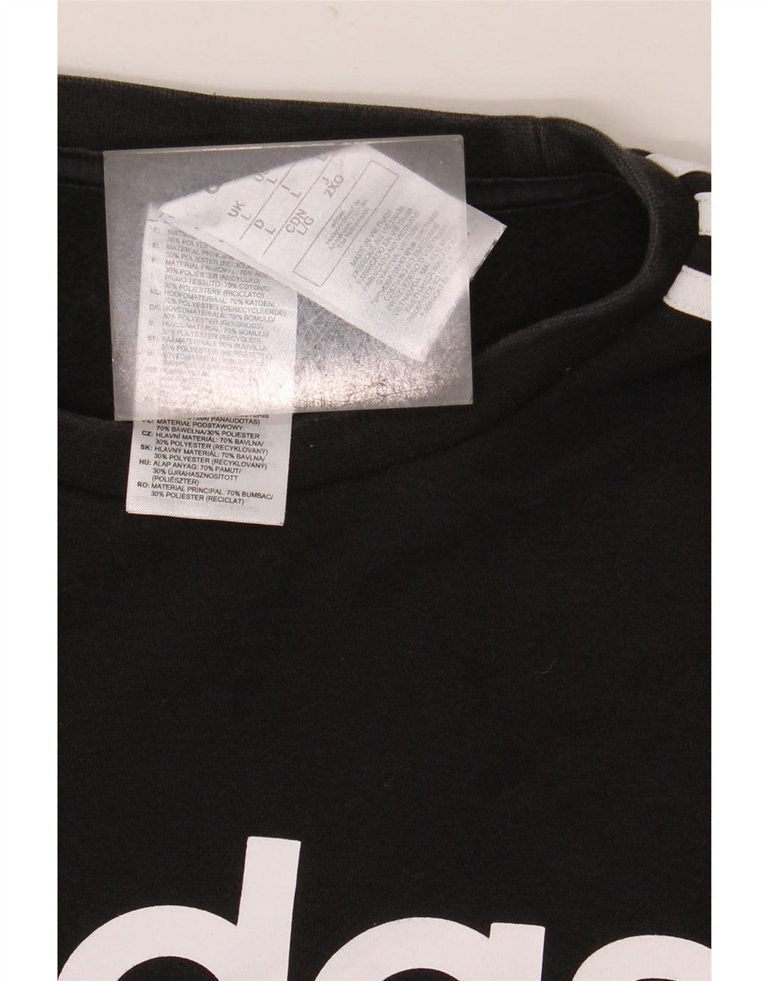 Ανδρικό γραφικό φούτερ Adidas Jumper μεγάλο μαύρο βαμβακερό