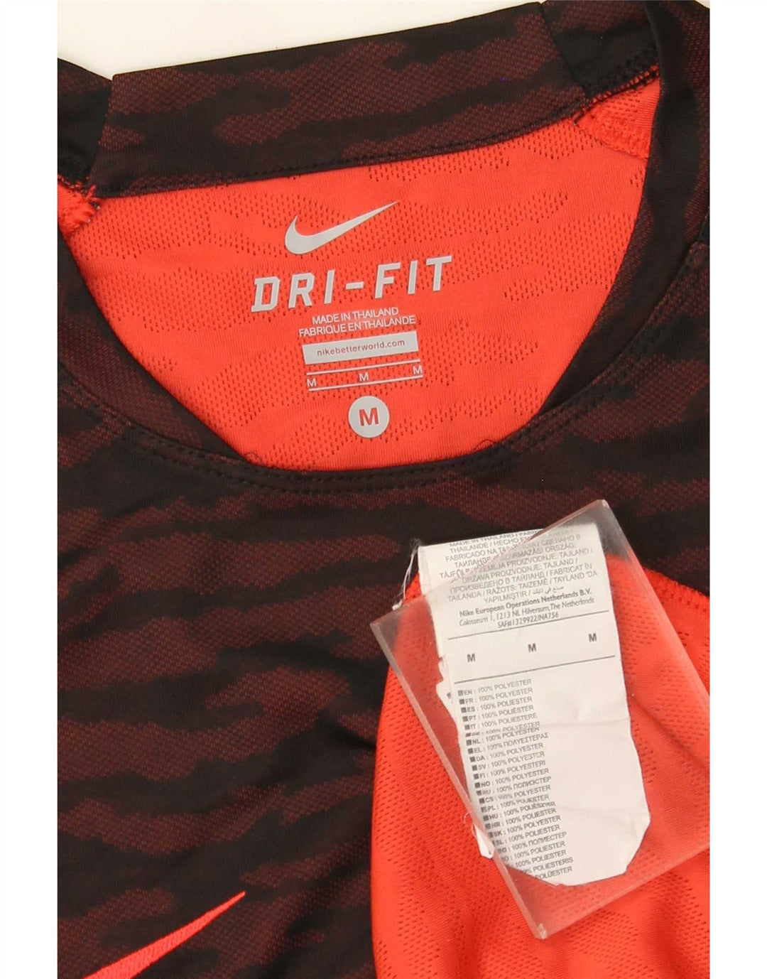 Ανδρικό μπλουζάκι Nike Dri Fit Τοπ μεσαίου μπορντό Animal Print Polyester