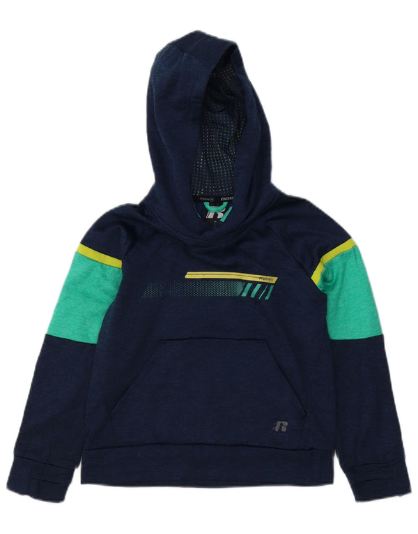 RUSSELL ATHLETIC Boys Hoodie Jumper 7-8 ετών Medium Navy Blue