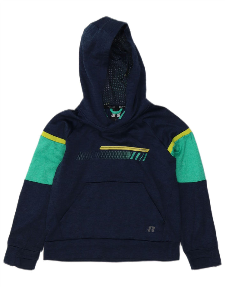 RUSSELL ATHLETIC Boys Hoodie Jumper 7-8 ετών Medium Navy Blue