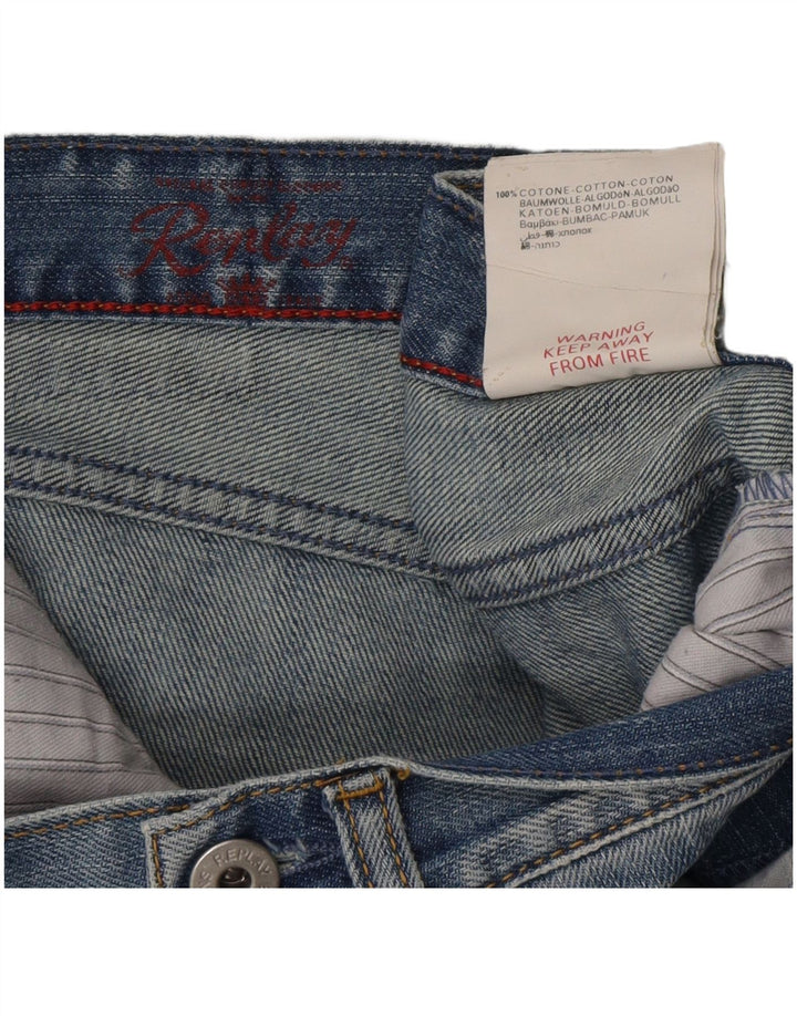 Replay Womens Distressed Straight Jeans W28 L29 Blue Cotton