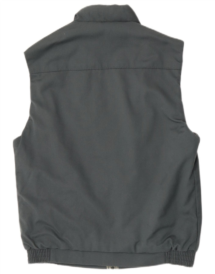 Vintage Mens Gilet UK 38 Medium Grey Polyester