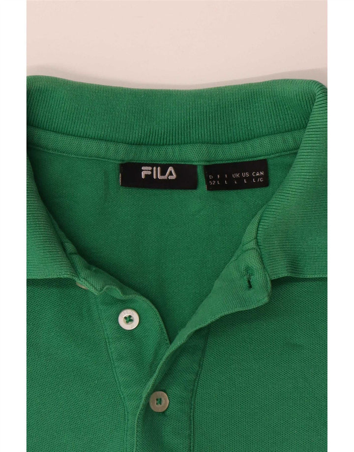 Ανδρικό πουκάμισο πόλο Fila Μεγάλο πράσινο βαμβακερό