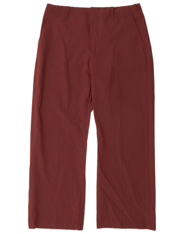Zara Γυναικείο παντελόνι Chino Loose Fit XL W32 L30 από μπορντό πολυεστέρα