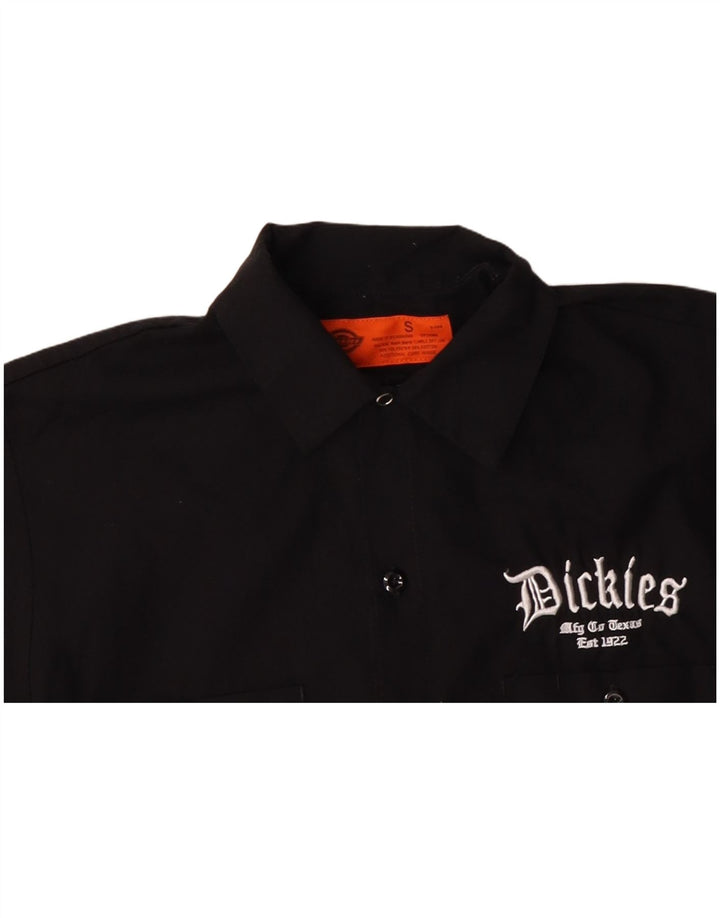 DICKIES Ανδρικό γραφικό κοντομάνικο πουκάμισο μικρό μαύρο βαμβακερό