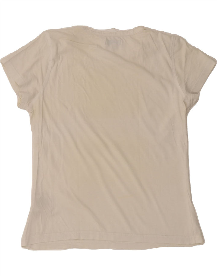ADIDAS Womens Graphic T-Shirt Top EU 40 Medium White Cotton Vintage Adidas and Second-Hand Adidas from Messina Hembry 