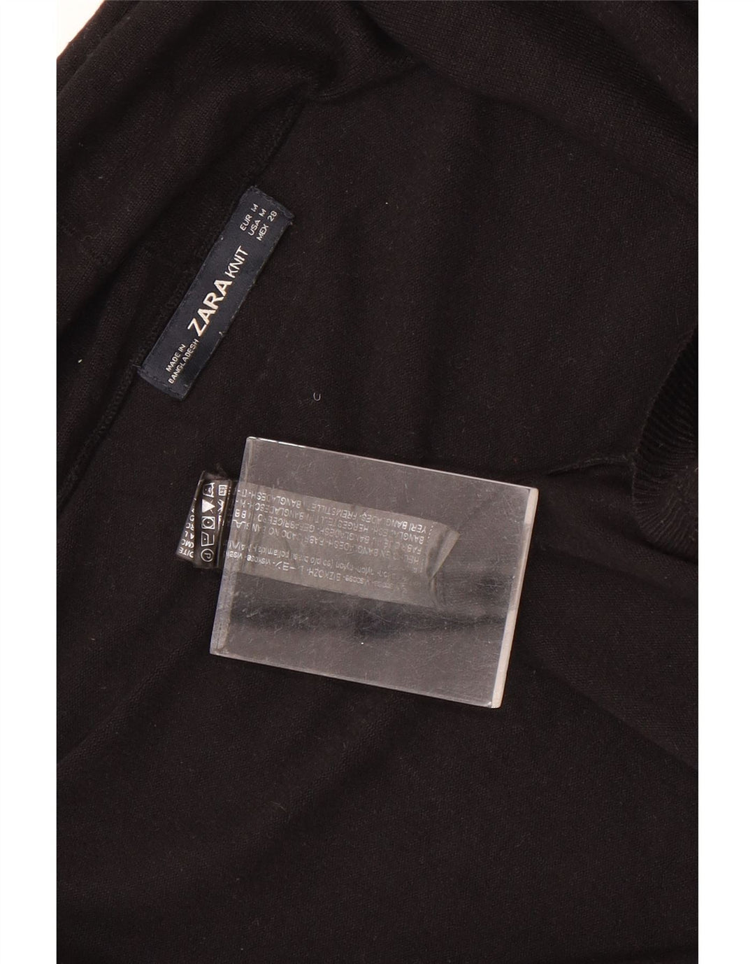 Zara Γυναικεία ανοιχτή ζακέτα UK 12 μεσαία μαύρη βισκόζη