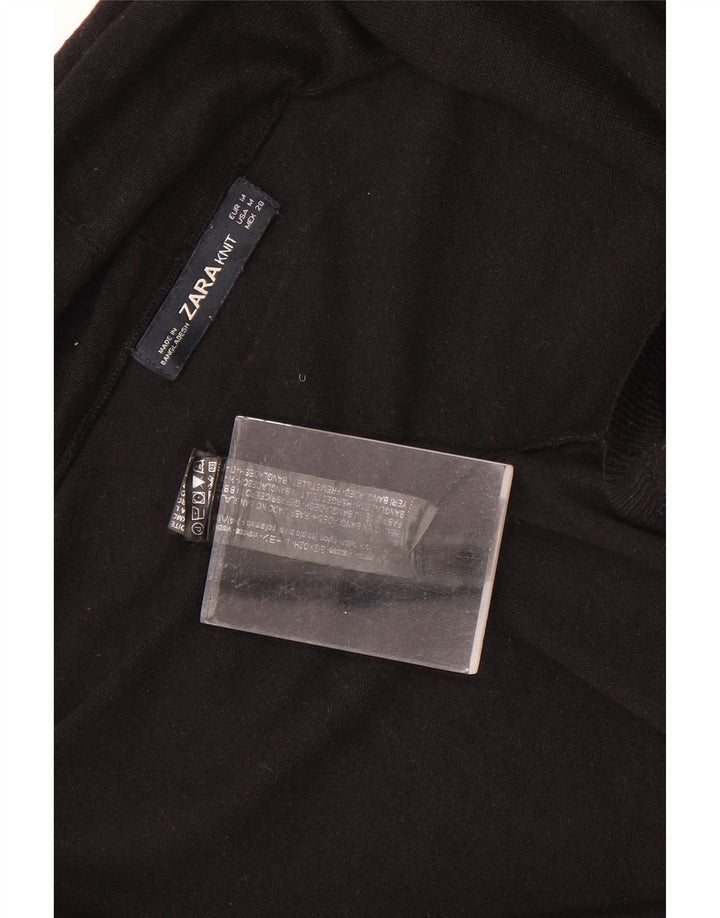 Zara Γυναικεία ανοιχτή ζακέτα UK 12 μεσαία μαύρη βισκόζη