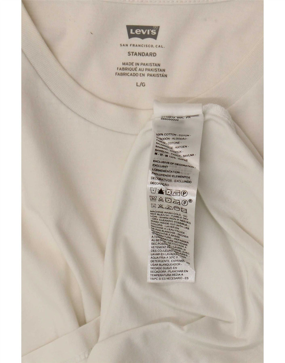 Ανδρικό μπλουζάκι Levi's Standard Top Large White Βαμβακερό