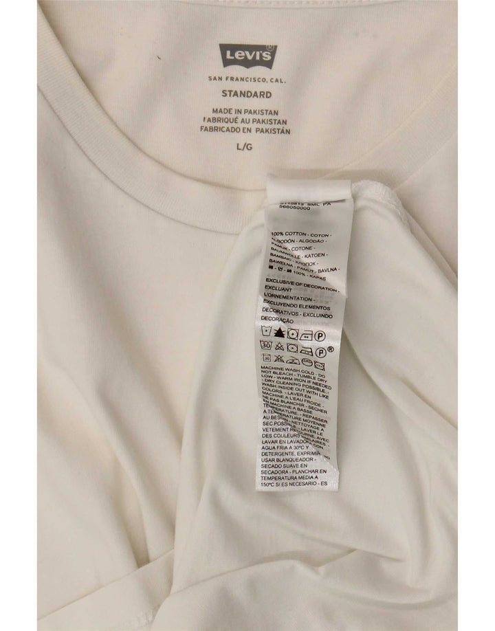 Ανδρικό μπλουζάκι Levi's Standard Top Large White Βαμβακερό