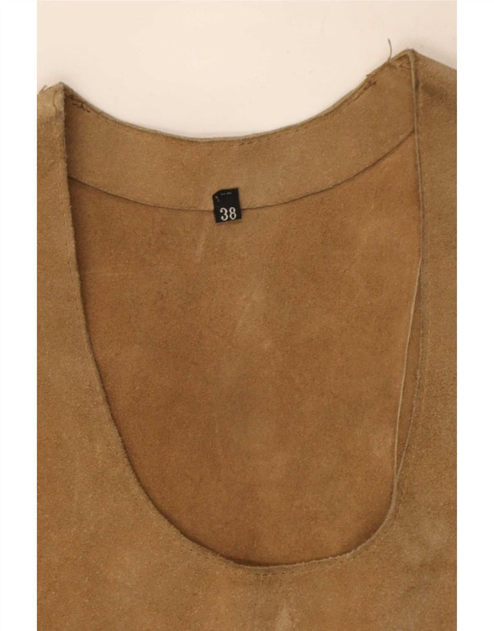 Vintage γυναικείο καστόρι Pinafore φόρεμα EU 38 Μεσαίο καφέ