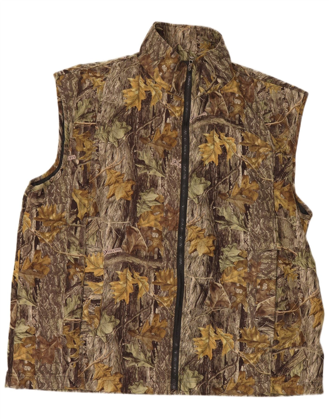 VINTAGE Ανδρικά αφηρημένα σχέδια Gilet UK 44 2XL καφέ χρώματος πολυεστέρας