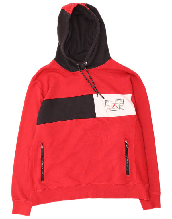 Jordan Ανδρικό Hoodie Jumper XL Red Colourblock Βαμβακερό