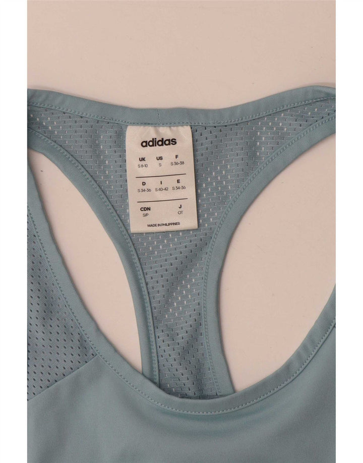 Γυναικείο γραφικό γιλέκο Adidas Climalite Top UK 8/10 Small Blue Polyester