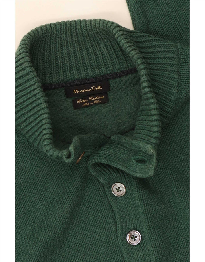 Massimo Dutti Ανδρικό πουλόβερ με λαιμό με κουμπιά, μεσαίο βαμβακερό
