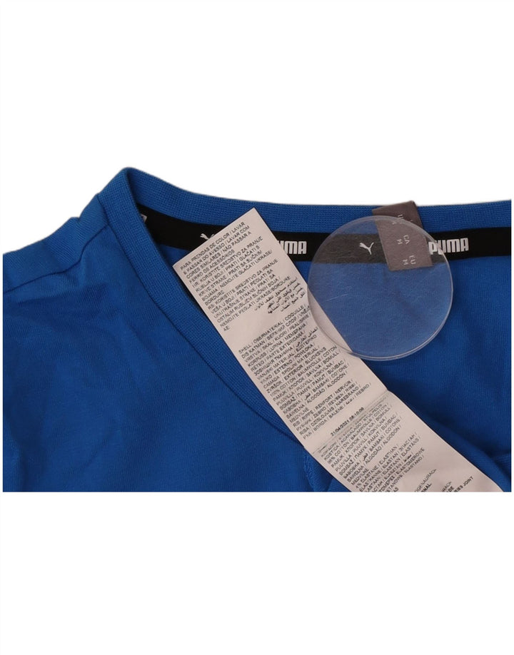 Puma Γυναικείο T-Shirt Top UK 12 μεσαίο μπλε βαμβακερό