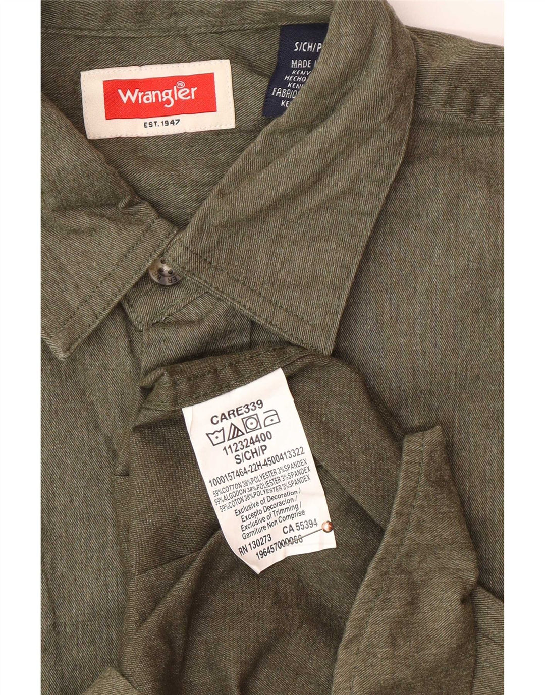 Ανδρικό πουκάμισο Wrangler Μικρό Χακί Βαμβακερό