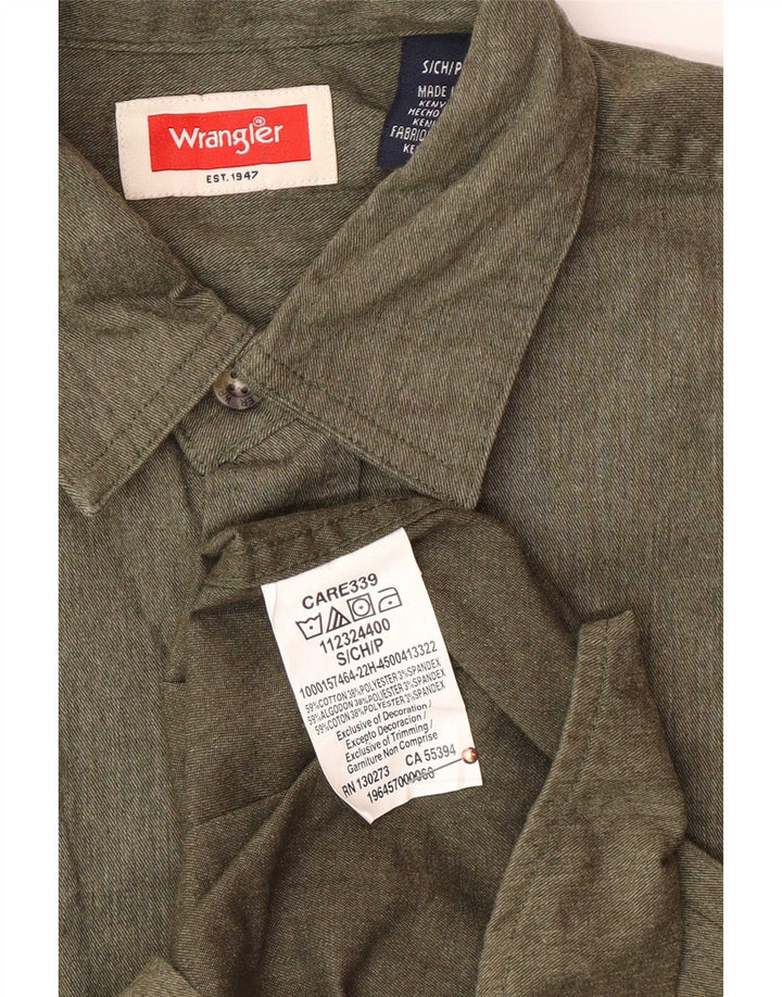 Ανδρικό πουκάμισο Wrangler Μικρό Χακί Βαμβακερό