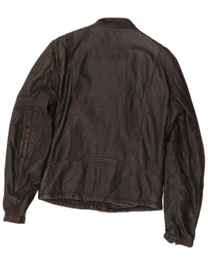 Stewart Ανδρικό Δερμάτινο Μπουφάν Racer UK 38 Δερμάτινο Μεσαίο Καφέ