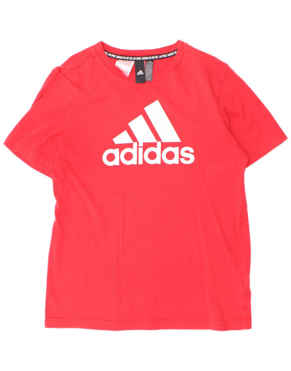 Adidas Boys Graphic T-Shirt Top 13-14 Years Red Cotton