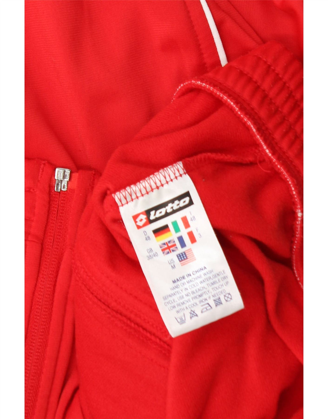 Ανδρική αθλητική φόρμα LOTTO Top Jacket UK 38/40 Μεσαίου κόκκινου χρώματος πολυεστέρας