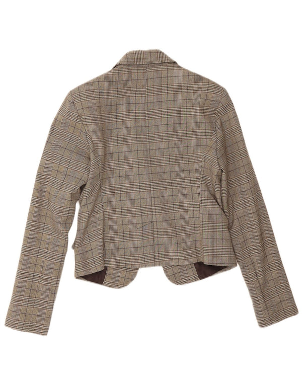 Rinascimento Γυναικείο σακάκι 1 κουμπιού σακάκι UK 10 Small Brown Houndstooth
