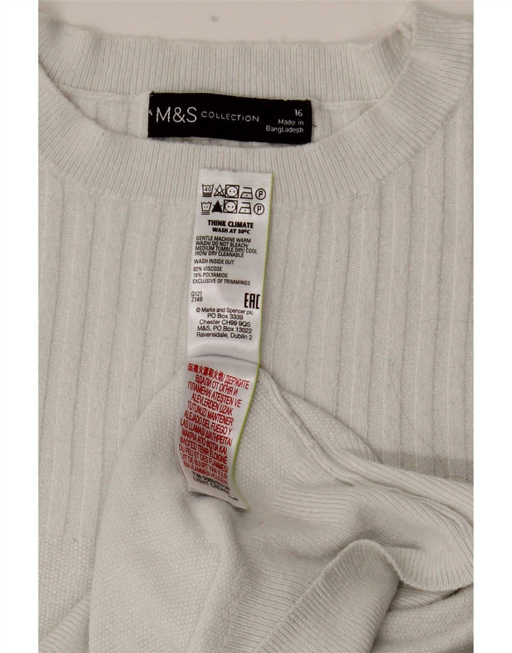 Γυναικεία μπλούζα Marks & Spencer Top UK 16 Large White Viscose