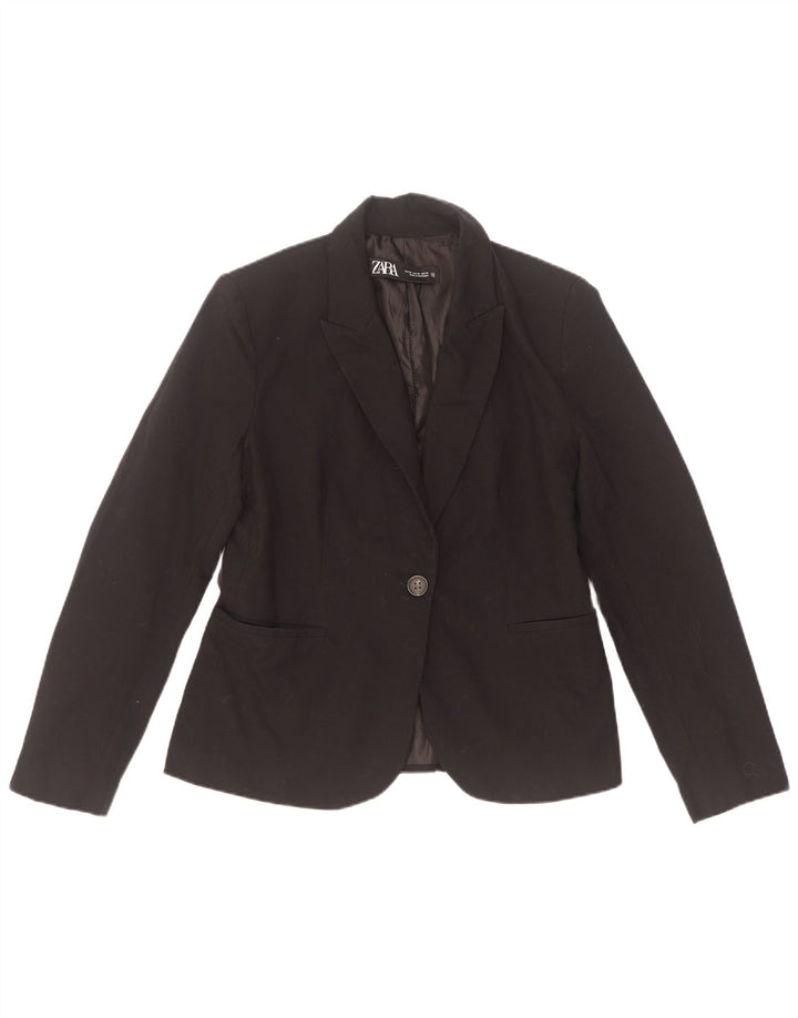 Zara Γυναικείο Μπουφάν σακάκι με 1 κουμπί EU 38 Small Black Polyester