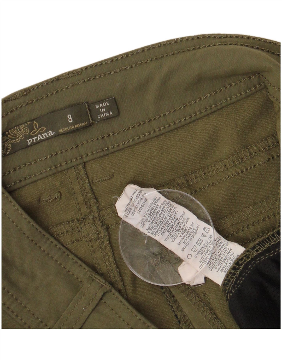 PRANA Γυναικείο ίσιο παντελόνι Cargo US 8 Medium W32 L31 Khaki Nylon