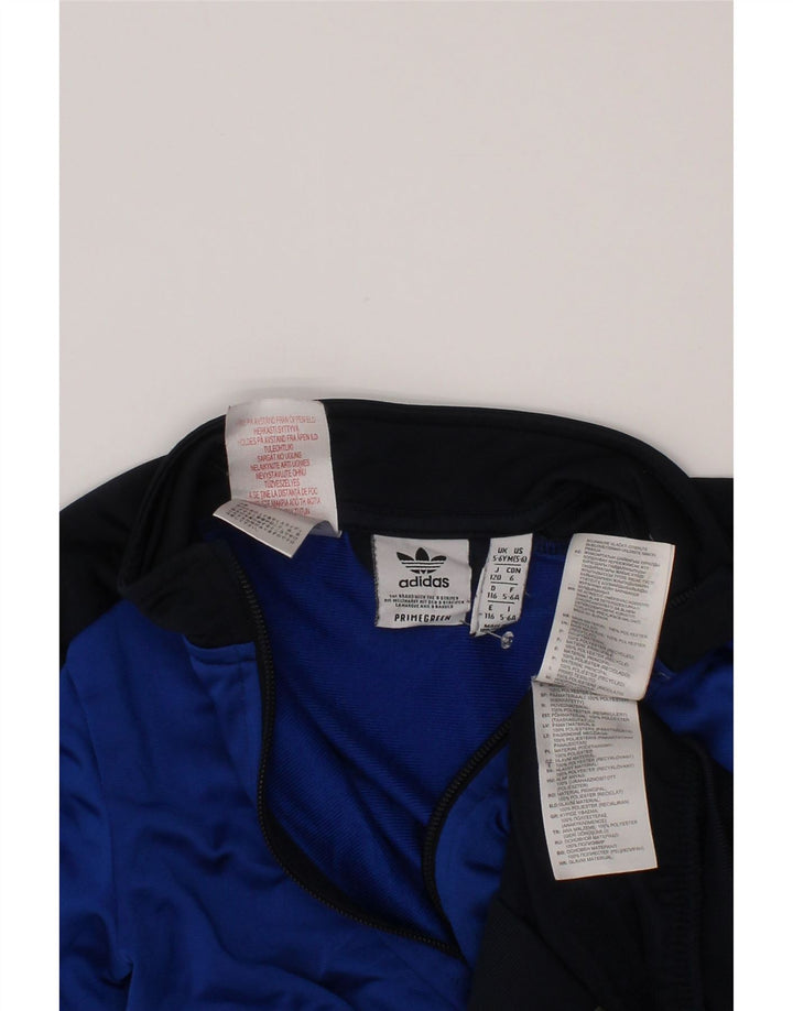 Κορυφαία φόρμα Adidas Boys σακάκι 5-6 ετών Navy Blue Colorblock Polyester