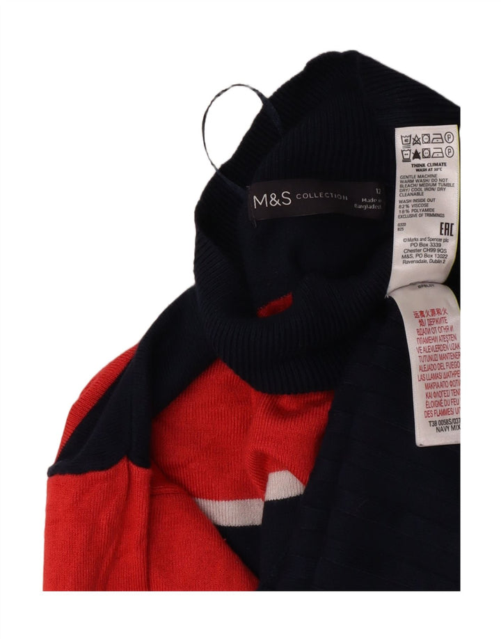 Marks & Spencer Γυναικείο πουλόβερ με λαιμό χελώνα UK 12 Medium Navy Blue