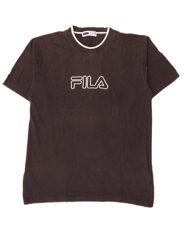 Fila Ανδρικό γραφικό T-Shirt Top Μικρό μαύρο βαμβακερό