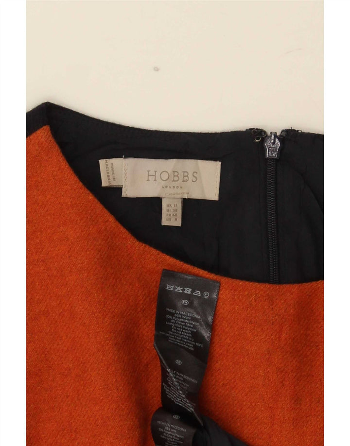 Γυναικείο φόρεμα με θήκη Hobbs UK 12 Μαλλί μεσαίου πορτοκαλί χρώματος