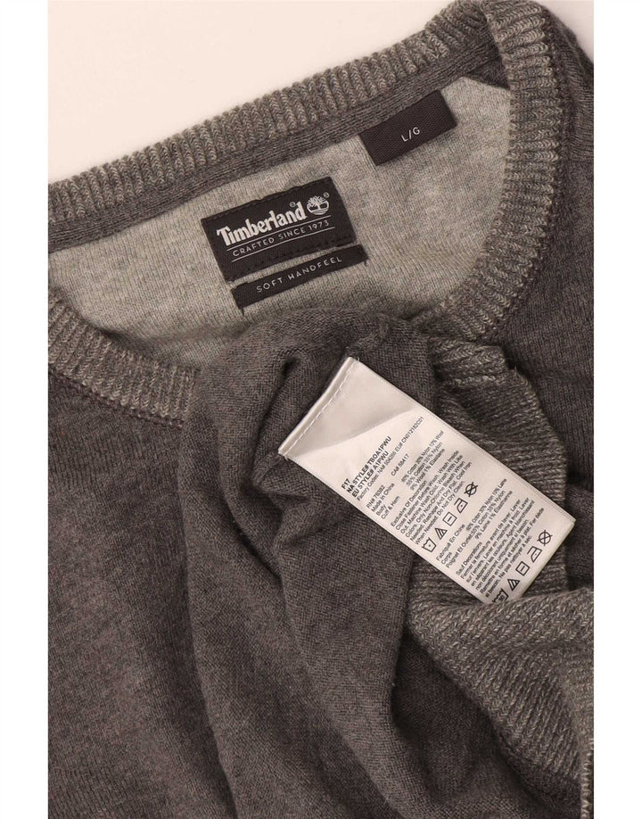 Ανδρικό πουλόβερ Timberland Crew Neck Jumper μεγάλο γκρι βαμβακερό