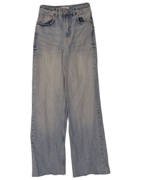 Zara γυναικείο ψηλό ψηλό φαρδύ τζιν EU 34 2XS W24 L30 Μπλε