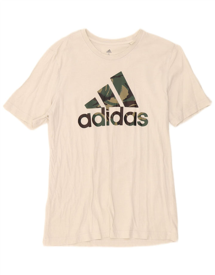 Ανδρικό γραφικό T-Shirt Adidas Top Μικρό λευκό βαμβακερό