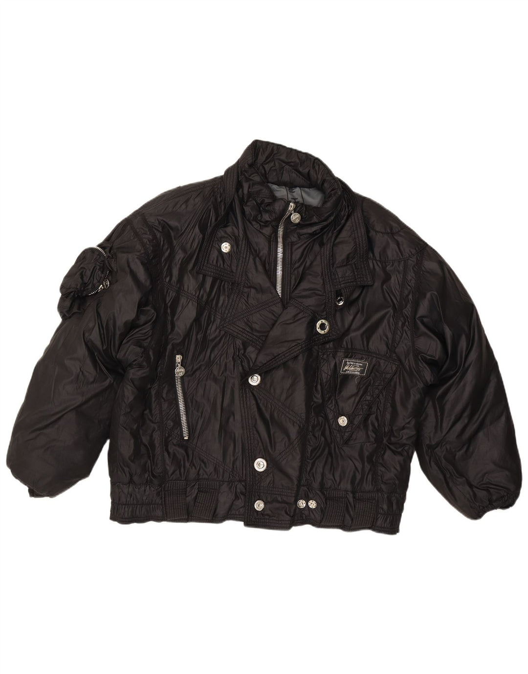 Vintage Γυναικείο Bomber Jacket IT 52 XL Μαύρο Πολυαμίδιο