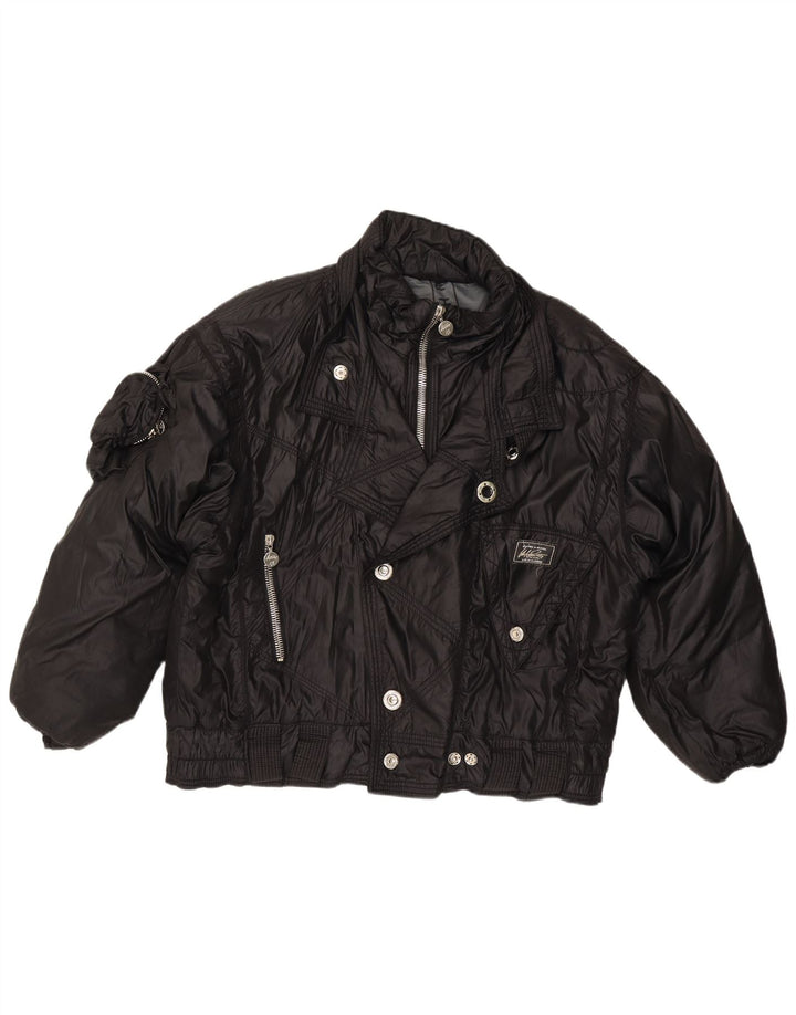 Vintage Γυναικείο Bomber Jacket IT 52 XL Μαύρο Πολυαμίδιο