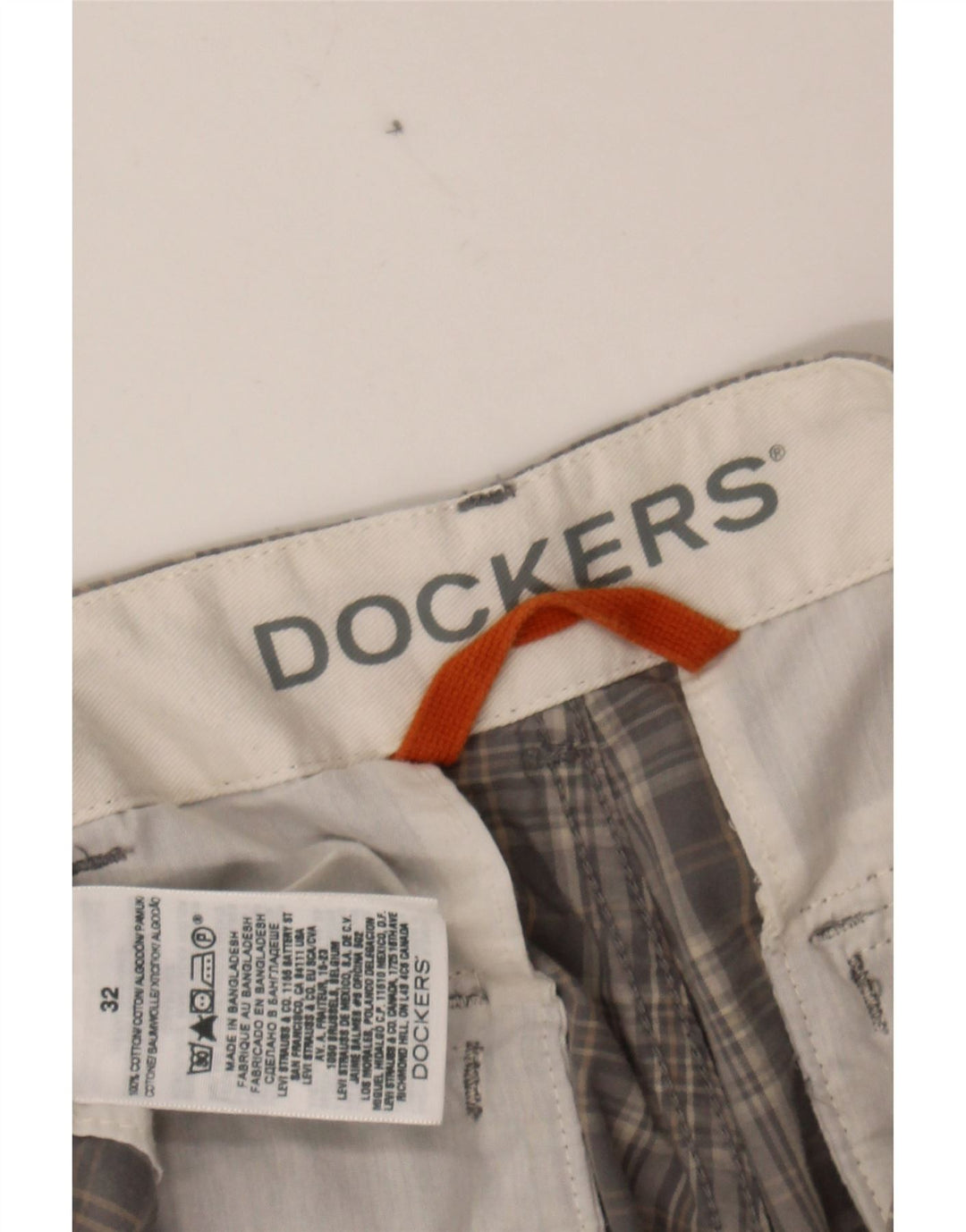 DOCKERS Mens Cargo Shorts W32 Medium Grey Check Cotton Vintage Dockers and Second-Hand Dockers from Messina Hembry 