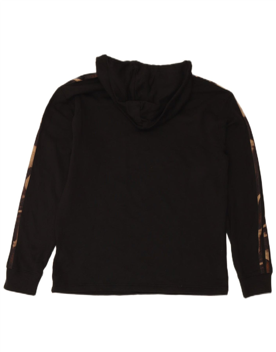 Γυναικεία κουκούλα ADIDAS UK 12/14 μεσαίο μαύρο βαμβακερό καμουφλάζ