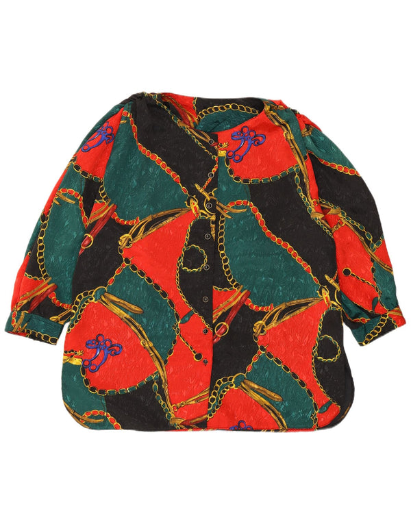 VINTAGE Γυναικείο πουκάμισο Abstract Pattern Μπλούζα UK 18 XL Πολύχρωμο