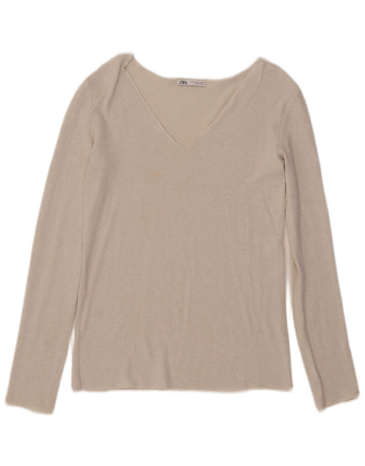 Zara γυναικείο τοπ μακρυμάνικο UK 10 Small White