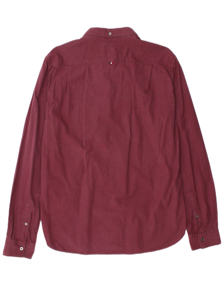 Ανδρικό πουκάμισο Superdry Extra Slim Fit XL Βαμβακερό μπορντό