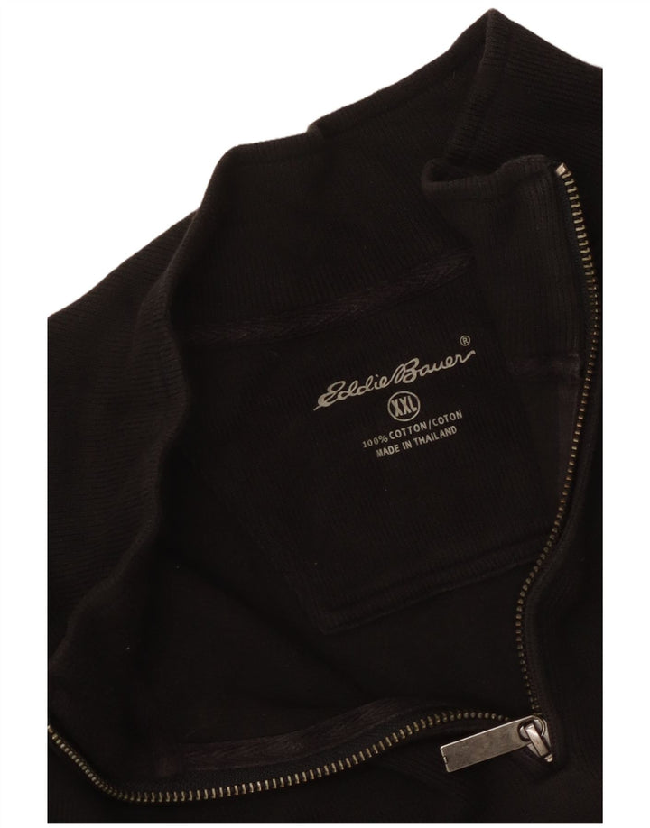 EDDIE BAUER Ανδρικό φούτερ με φερμουάρ Jumper XL Μαύρο βαμβακερό