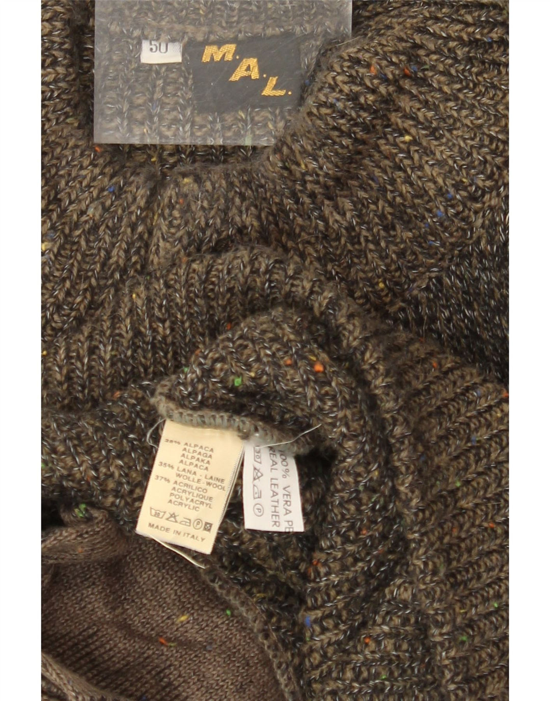 Ανδρικό πουλόβερ VINTAGE Loose Fit Cardigan IT 50 Medium Khaki Flecked