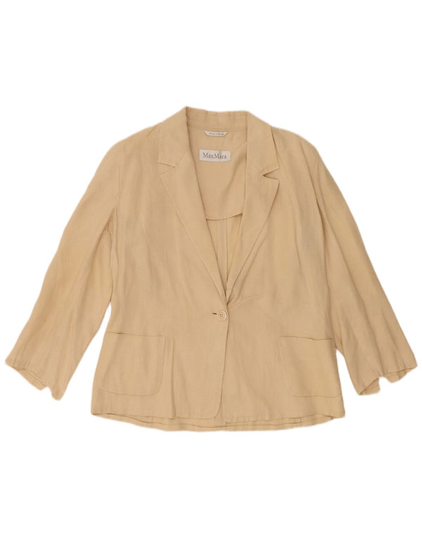 Max Mara Γυναικείο Μπουφάν 1 Κουμπί Blazer UK 16 Large Beige