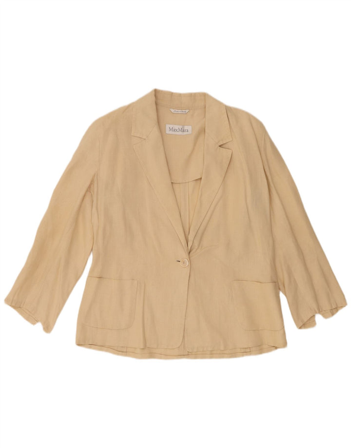 Max Mara Γυναικείο Μπουφάν 1 Κουμπί Blazer UK 16 Large Beige
