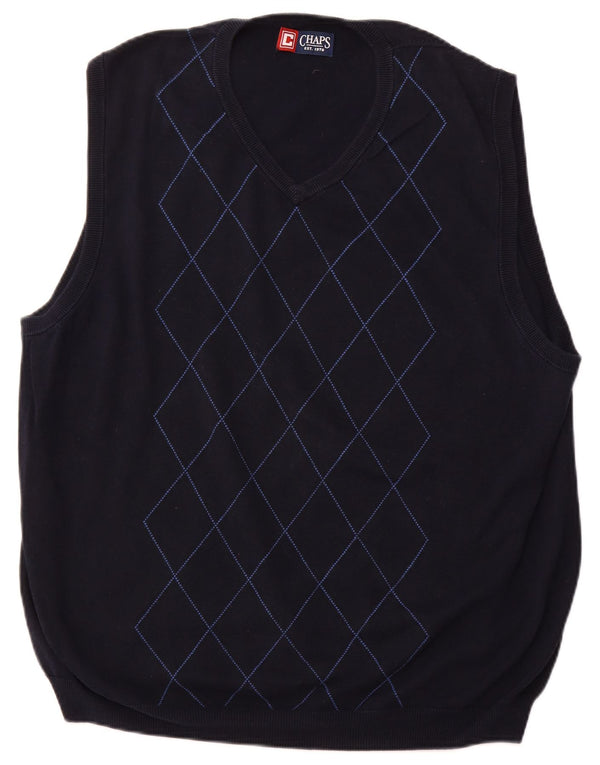 CHAPS Ανδρικό γιλέκο Tank Top XL Navy Blue Argyle/Diamond Cotton