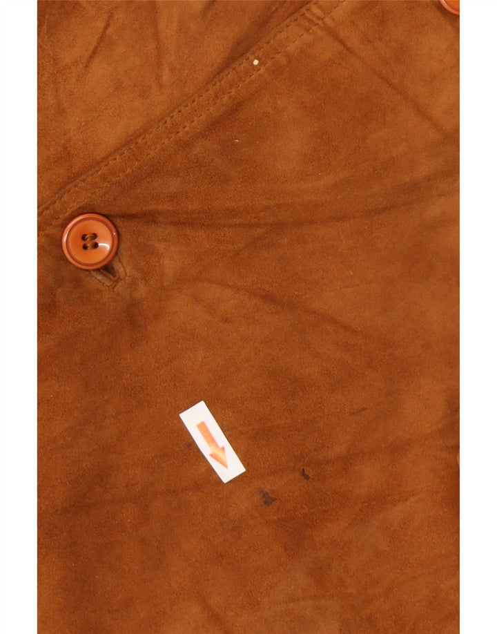 Vintage Ανδρικό Suede Bomber Jacket IT 56 3XL Brown Suede