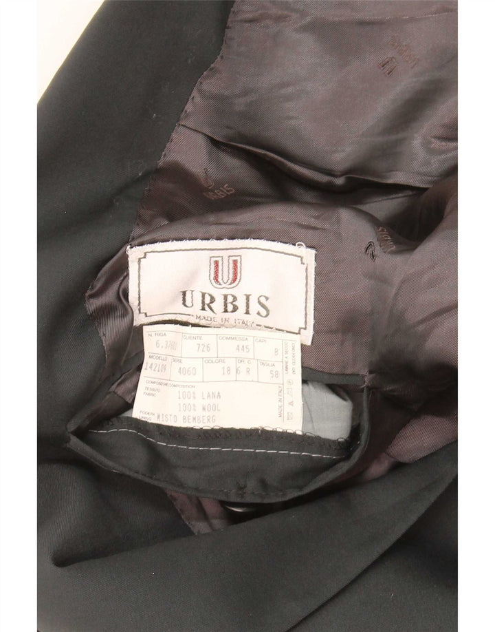 Ing Loro Piona & Co. Ανδρικό σακάκι με διπλό στήθος IT 58 4XL Μαύρο